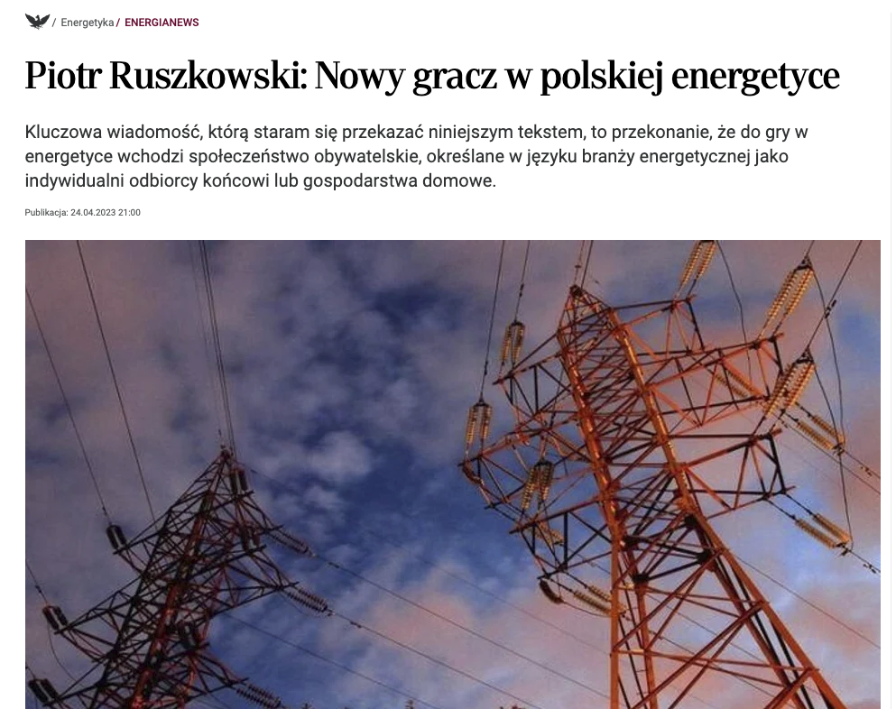 Rzeczpospolita „do Gry W Energetyce Wchodzi Społeczeństwo Obywatelskie” Narada Obywatelska O 1158